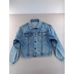 Vtg Gauchos Denim Jacket XS Small Short Cropped Snap Up Light Wash Made USA